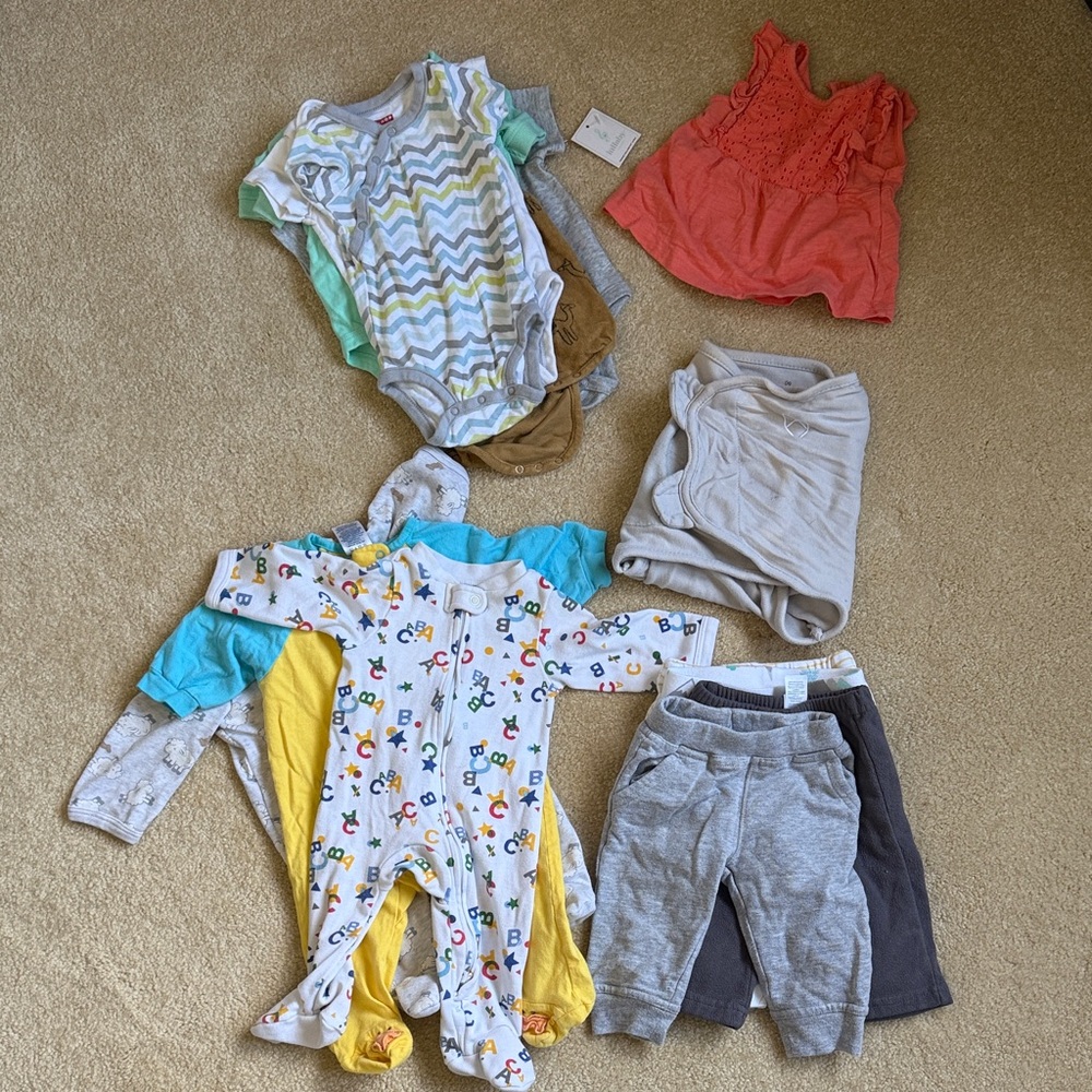 Little Girl Baby Clothing Bundle with Onesies and Pants
